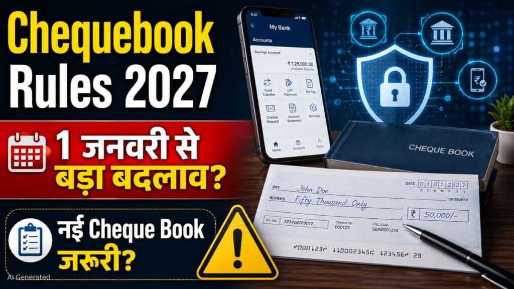 1 जनवरी 2027 से बदल जाएगा चेक से पेमेंट का तरीका? जानिए नई चेकबुक को लेकर पूरी जानकारी Chequebook Rule