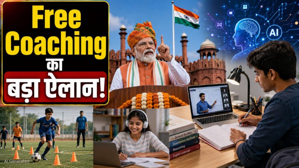 PM मोदी का बड़ा ऐलान: गरीब-मध्यम वर्ग के छात्रों को मिलेगी Free Online Coaching, 1 करोड़ युवाओं को AI Training Free Online Coaching
