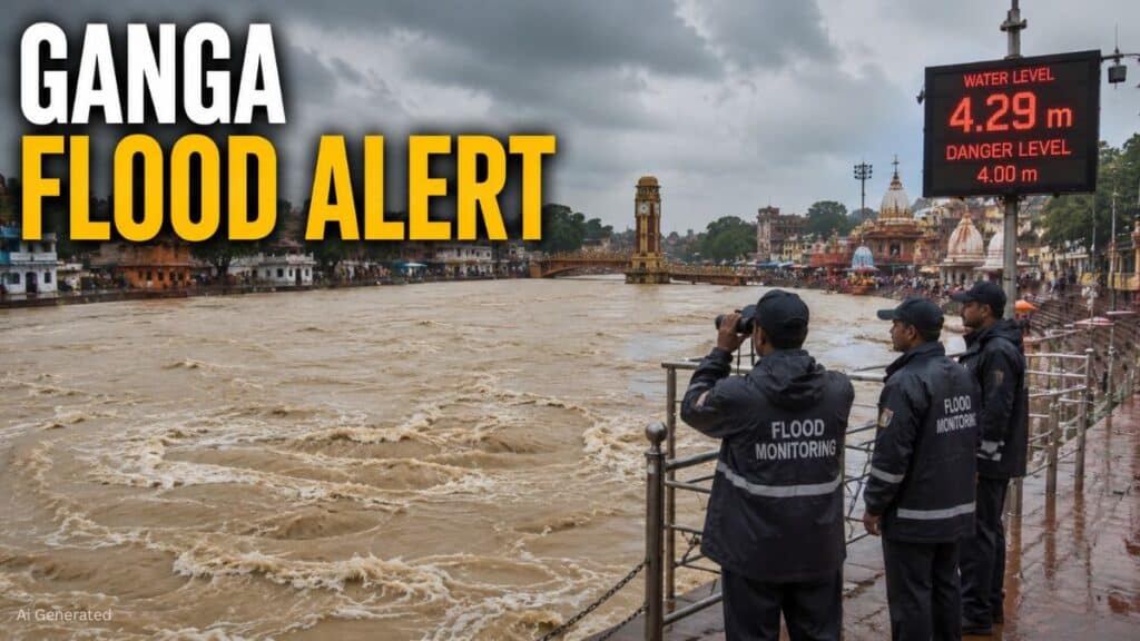 हरिद्वार में गंगा का जलस्तर चेतावनी स्तर के करीब, लगातार बारिश के बीच बाढ़ चौकियां अलर्ट पर Ganga Flood Alert