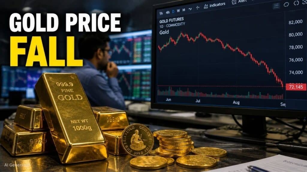 सोने की कीमतों में लगातार चौथे दिन गिरावट, MCX पर 3.25% तक टूटा दाम Gold Price Today