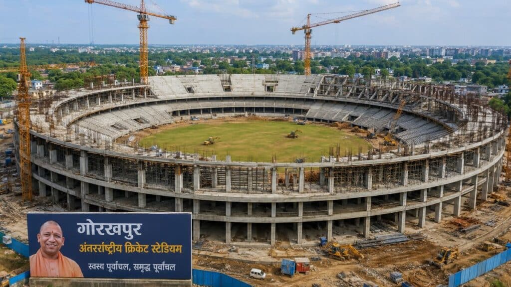 गोरखपुर में बन रहा अंतरराष्ट्रीय क्रिकेट स्टेडियम, 3 महीने में 20% काम पूरा, 30 हजार दर्शकों की होगी क्षमता Gorakhpur Cricket Stadium