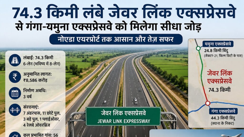 NCR से पश्चिमी यूपी तक खुलेगी रफ्तार की नई राह, जेवर लिंक एक्सप्रेसवे से गंगा-यमुना एक्सप्रेसवे जुड़ेंगे Jewar Link Expressway