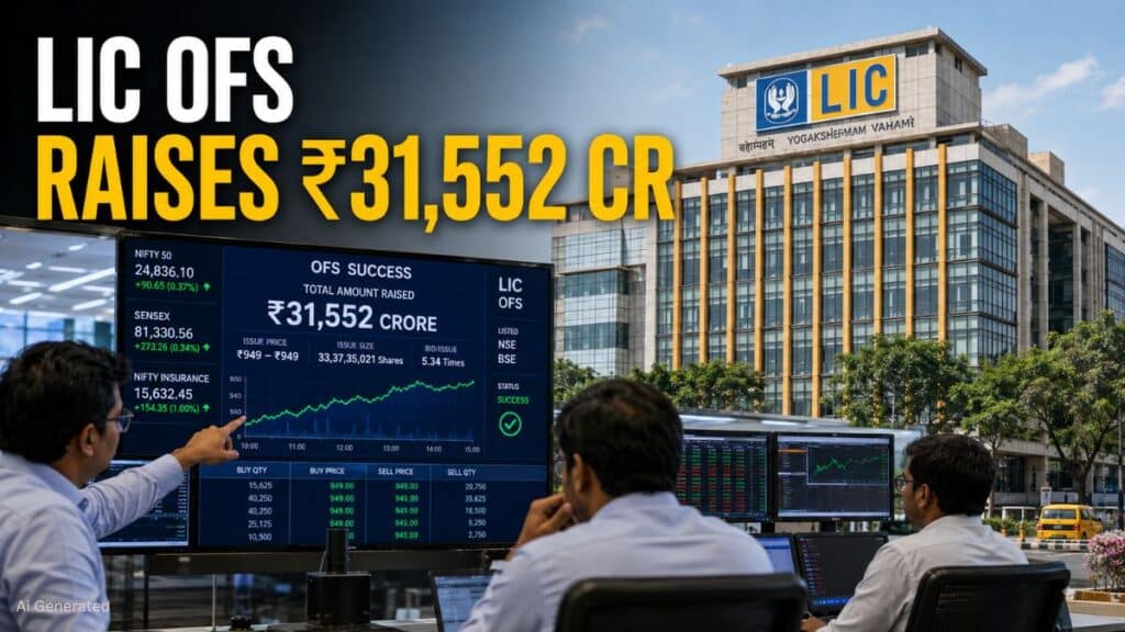 LIC OFS: सरकार ने LIC की हिस्सेदारी बेचकर जुटाए ₹31,552 करोड़, सार्वजनिक हिस्सेदारी बढ़कर 10 प्रतिशत हुई LIC OFS