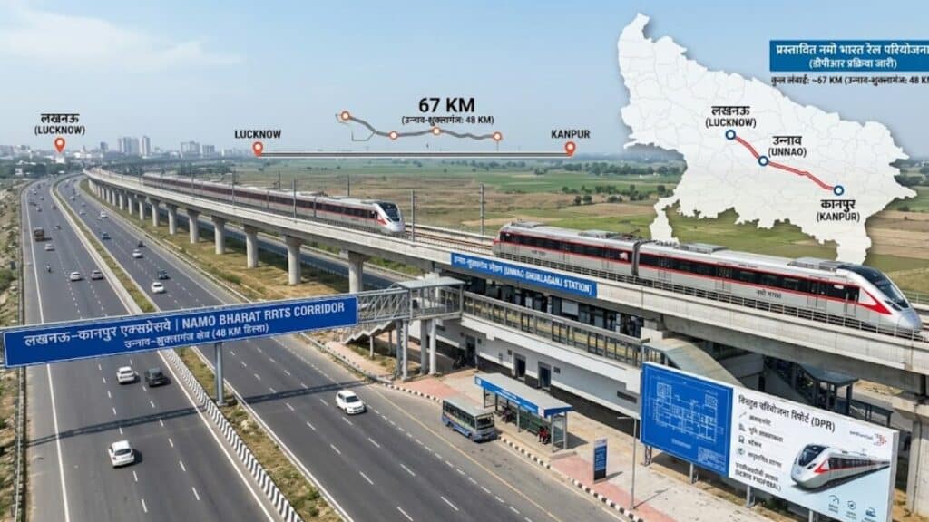 लखनऊ से कानपुर सफर होगा सुपरफास्ट! नमो भारत ट्रेन का काम तेज Lucknow Kanpur Namo Bharat