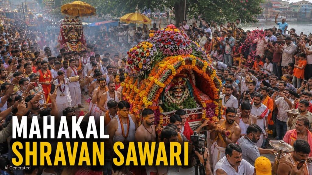 श्रावण के प्रथम सोमवार पर भगवान महाकाल मनमहेश स्वरूप में निकले नगर भ्रमण पर, उज्जैन में उमड़ा श्रद्धालुओं का सैलाब MAHAKAL SHRAVAN SAWARI