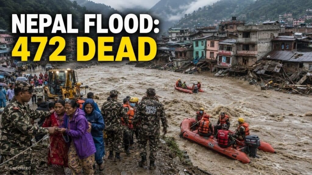 नेपाल-तिब्बत बाढ़ में 472 मौतें, 7,451 सुरक्षाकर्मी बचाव अभियान में जुटे Nepal Flood