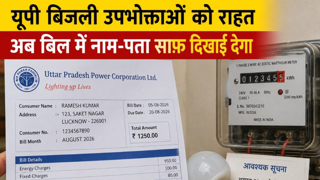 UP Electricity Bill: यूपी में करोड़ों बिजली उपभोक्ताओं को बड़ी राहत, बिल में फिर दिखेगा नाम-पता; जानें क्यों लिया गया फैसला वापस up electricity bill