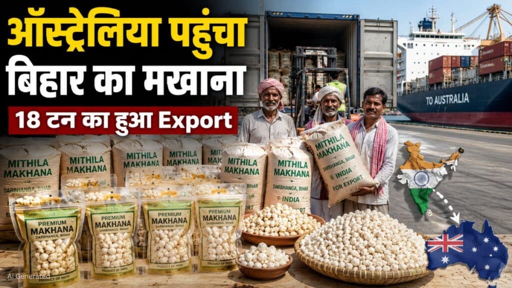 मिथिला मखाना की विदेशों में बढ़ी मांग, पहली बार ऑस्ट्रेलिया पहुंचा बिहार से 18 मीट्रिक टन मखाना मिथिला मखाना