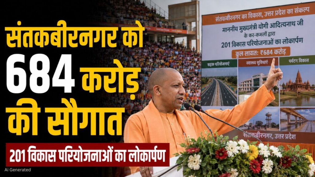 यूपीः संतकबीरनगर में सीएम योगी ने 684 करोड़ की 201 विकास परियोजनाओं का किया लोकार्पण और शिलान्यास संतकबीरनगर