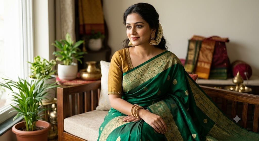 हरी साड़ी 3