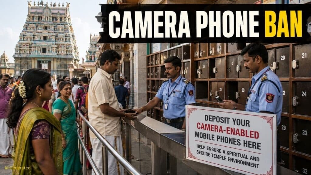 तमिलनाडु के 52 बड़े मंदिरों में आज से कैमरा वाले मोबाइल फोन पर बैन Camera Phone ban