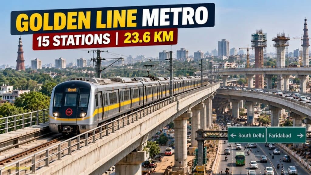 Delhi Metro Golden Line: 23.6 KM में 15 स्टेशन, दिसंबर तक शुरू हो सकता है पहला सेक्शन Delhi Metro Golden Line