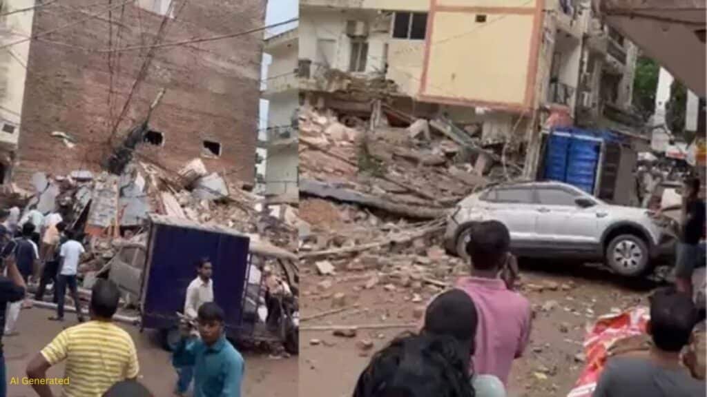 सत्य निकेतन में भरभराकर गिरी बिल्डिंग, मलबे में लोगों के दबे होने की आशंका, रेस्क्यू जारी Delhi News सत्य निकेतन