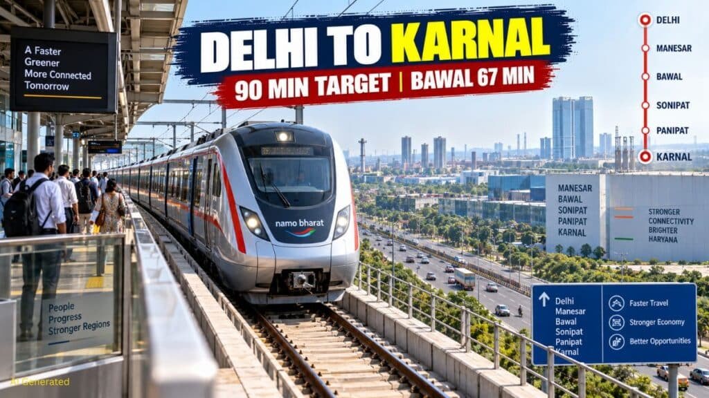 Delhi to Karnal Namo Bharat: बावल 67 मिनट और करनाल 90 मिनट का लक्ष्य, जानें रूट और स्टेशन Delhi to Karnal Namo Bharat
