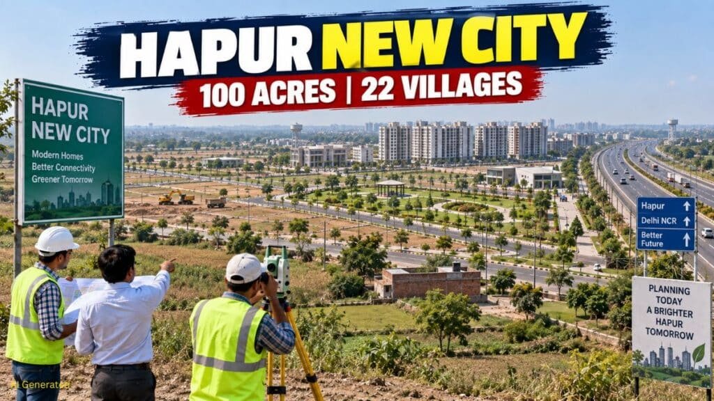 Hapur New City: 22 गांवों की जमीन पर बसेगी नई टाउनशिप, 100 एकड़ में हाईटेक विकास की तैयारी Hapur New City