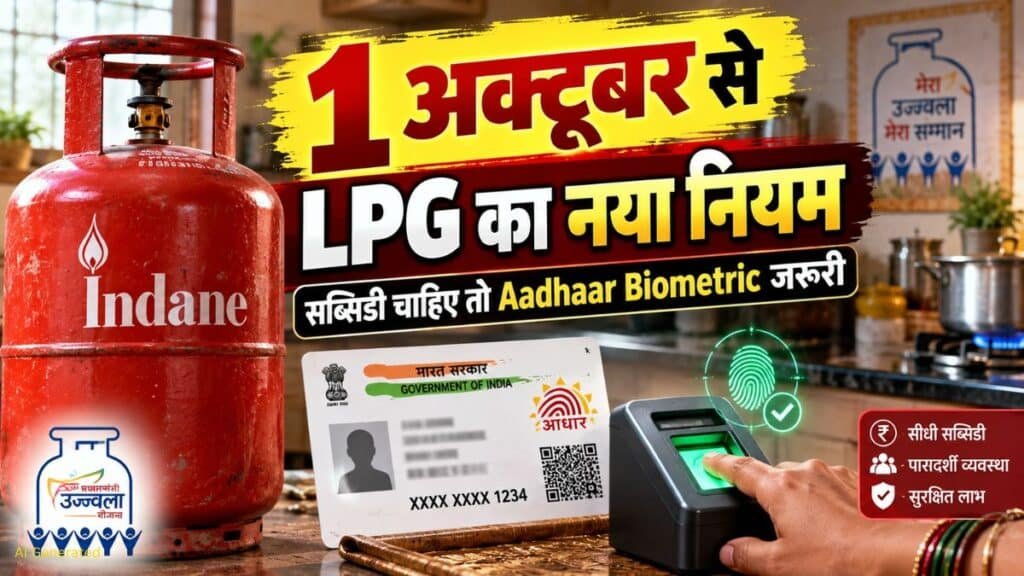 LPG Subsidy: 1 अक्टूबर से आधार बायोमेट्रिक जरूरी, नहीं कराया तो क्या होगा? जानें पूरा नियम LPG Cylinder Rule