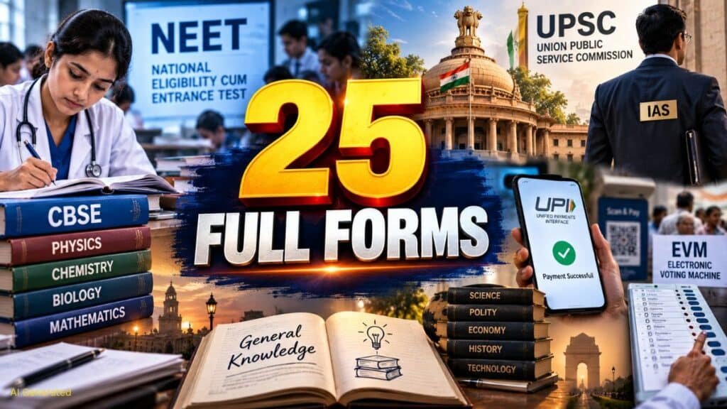CJP प्रोटेस्ट में भी नहीं बता पाए कई लोग, NEET से UPI तक इन 25 शब्दों के फुल फॉर्म जान लीजिए NEET से UPI तक फुल फॉर्म