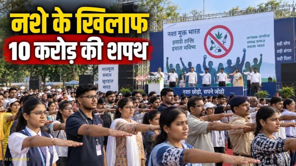 नशा मुक्त भारत अभियान की 6वीं वर्षगांठ पर इस महीने होगा National Mass Pledge, 10 करोड़ से अधिक लोगों को जोड़ने का लक्ष्य National Mass Pledge Against Drug Abuse