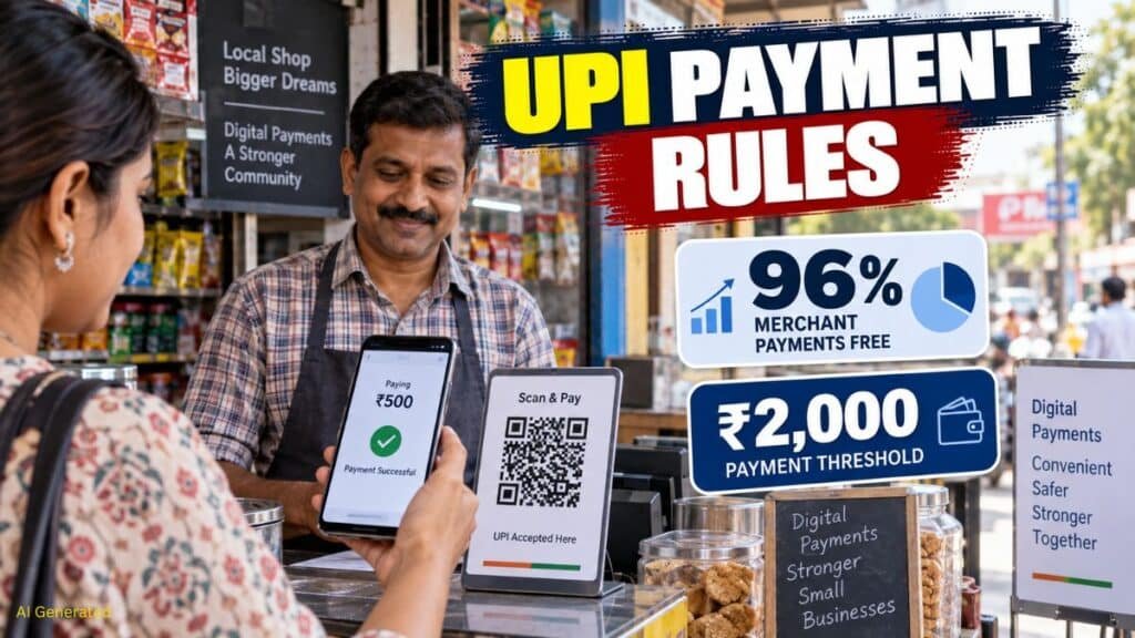 नया UPI फ्रेमवर्क: P2P ट्रांजैक्शन पूरी तरह फ्री, 96% व्यापारी भुगतान पर भी नहीं लगेगा MDR New UPI Framework
