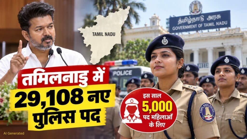तमिलनाडु में 29,108 नई पुलिस भर्तियां, महिलाओं के लिए बड़ा ऐलान, ड्यूटी पर जान गंवाने वाले जवानों के परिवार को अब 30 लाख Tamil Nadu Police Recruitment