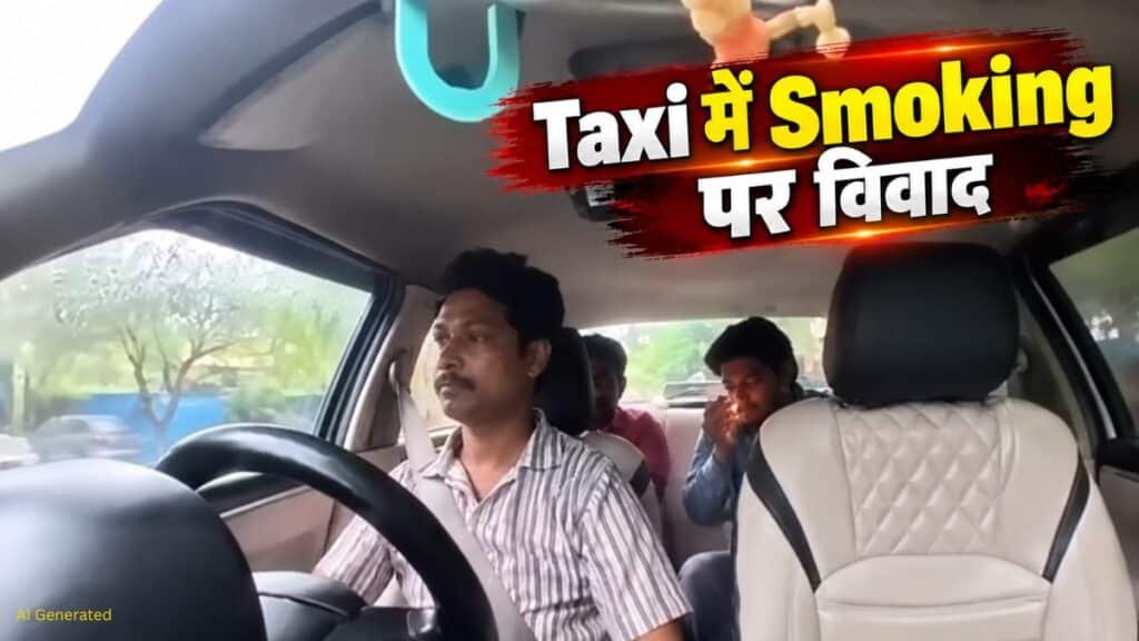 Taxi में Smoking को लेकर विवाद, ड्राइवर और यात्री आमने-सामने, VIDEO वायरल Taxi में Smoking