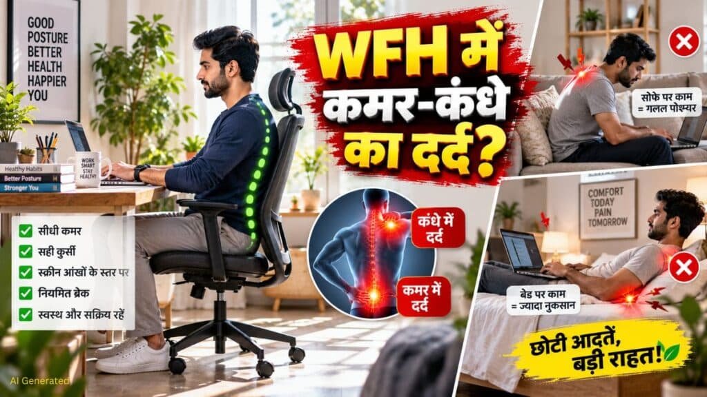 WFH का खतरनाक सच: क्या लैपटॉप पर घंटों झुककर काम करना आपको दे रहा है गंभीर दर्द? WFH में कमर-कंधे का दर्द