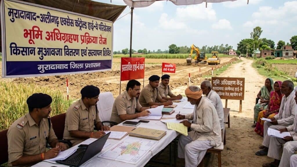 मुरादाबाद-अलीगढ़ एक्सेस कंट्रोल हाईवे, 21 गांवों की 189 हेक्टेयर जमीन होगी अधिग्रहित, जानें कहां से गुजरेगा रूट moradabad