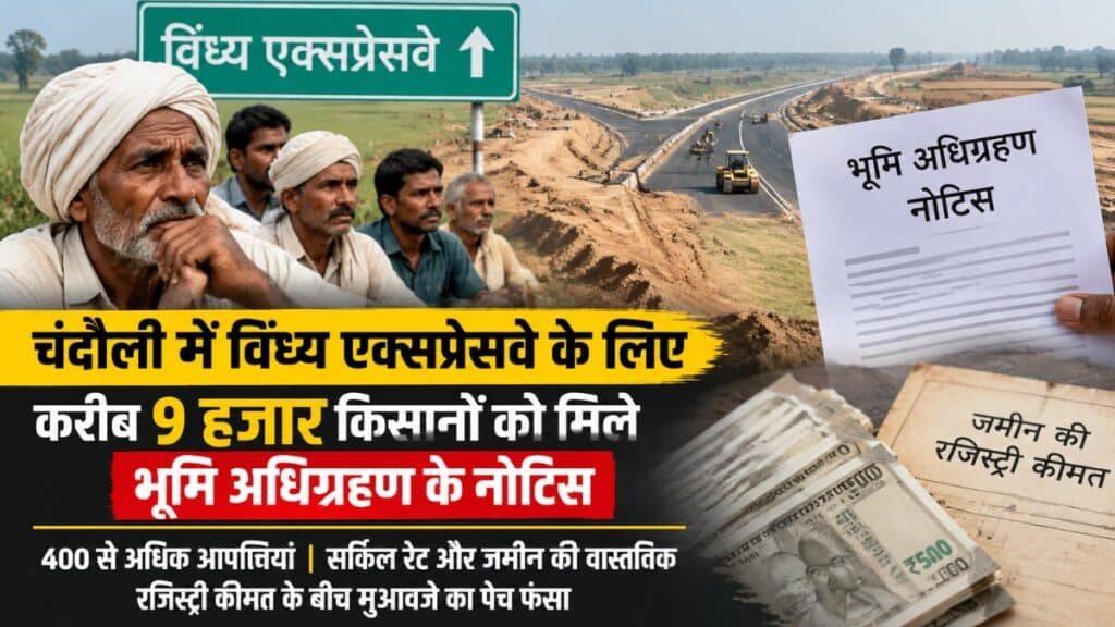 विंध्य एक्सप्रेसवे के लिए जमीन अधिग्रहण तेज, 9 हजार किसानों को नोटिस, मुआवजे पर फंसा पेच vindhya expressway