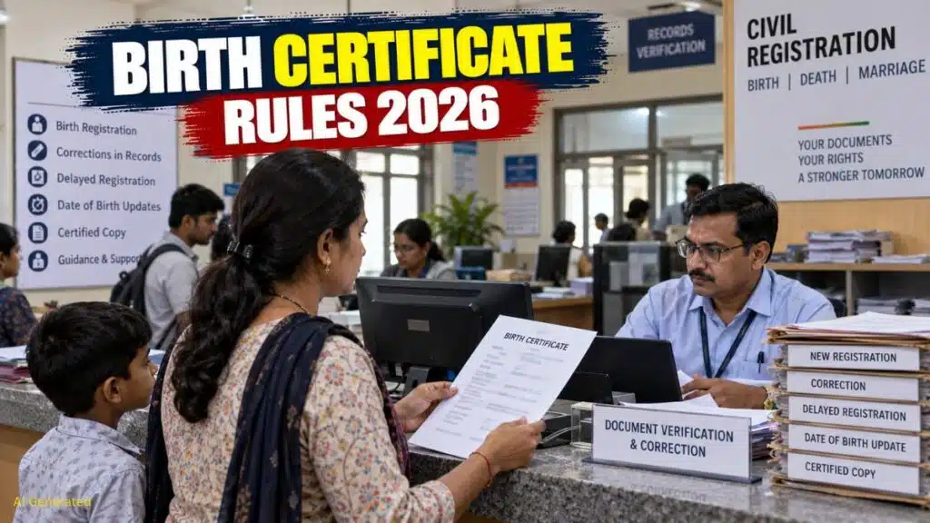 जन्म प्रमाण पत्र में संशोधन कैसे करें? 2026 के नए नियमों में क्या बदला, जानें पूरा तरीका जन्म प्रमाण पत्र में संशोधन