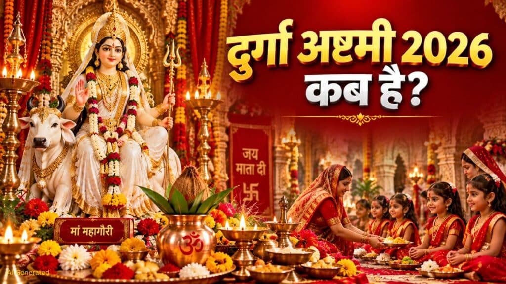 दुर्गा अष्टमी 2026 कब है? जानें तारीख, कन्या पूजन और पूजा का शुभ समय दुर्गा अष्टमी 2026 कब है