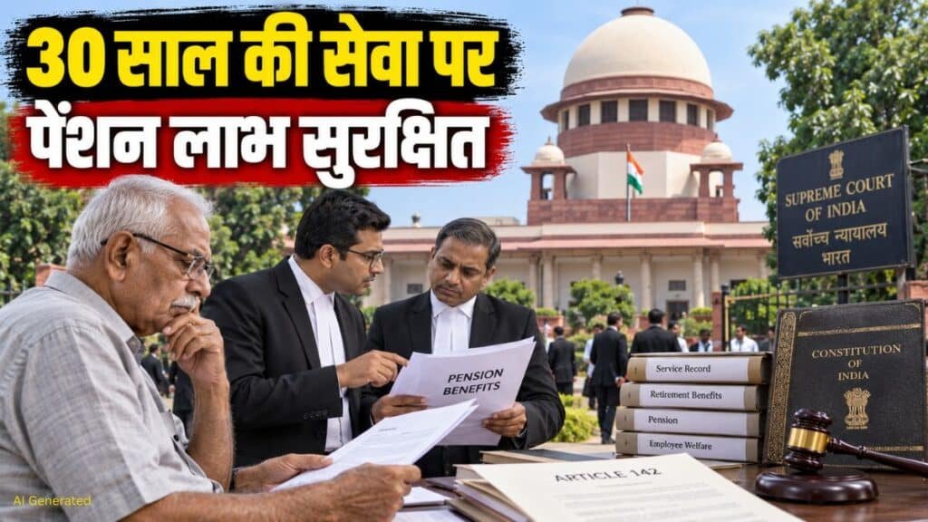 सुप्रीम कोर्ट ने 30 साल की नौकरी के बाद रिटायर्ड कर्मचारी के पेंशन लाभ सुरक्षित रखे, जाति प्रमाण पत्र अमान्य रहने का भी फैसला सुप्रीम कोर्ट पेंशन लाभ फैसला