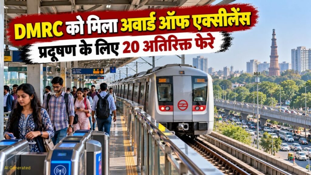 DMRC Award of Excellence: दिल्ली मेट्रो को मिला ‘अवार्ड ऑफ एक्सीलेंस’, प्रदूषण कम करने के लिए 20 अतिरिक्त ट्रेन फेरे DMRC Award of Excellence