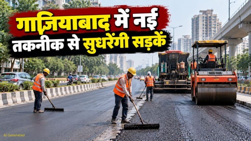 गाजियाबाद में माइक्रो सरफेसिंग तकनीक से सुधरेंगी सड़कें, 7 साल तक बढ़ सकती है उम्र Ghaziabad Nagar Nigam
