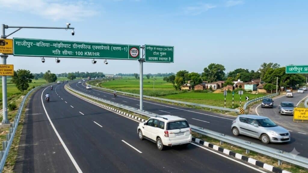 गाजीपुर-बलिया ग्रीनफील्ड एक्सप्रेसवे पर ट्रायल शुरू, 34 KM का सफर 20 मिनट में, जल्द कटेगा ऑटोमैटिक चालान Ghazipur Ballia Greenfield Expressway
