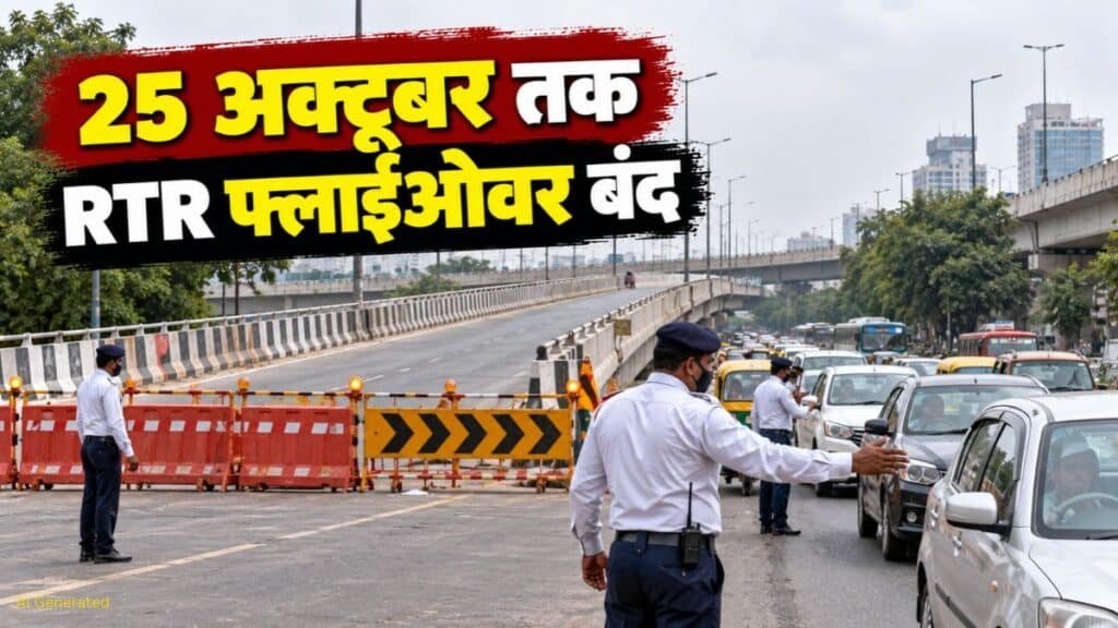 दिल्ली में 25 अक्टूबर तक बंद रहेगा पुराना RTR फ्लाईओवर, राजघाट के आसपास भी ट्रैफिक डायवर्जन RTR Flyover