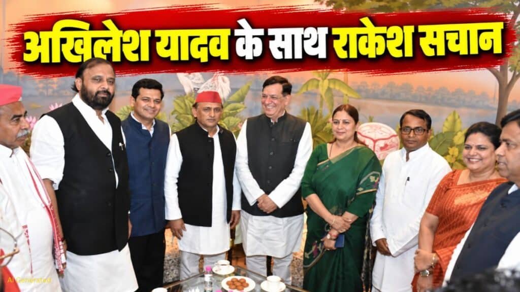 UP Rajya Sabha Election: अखिलेश यादव के साथ दिखे मंत्री राकेश सचान, तस्वीर के बाद सियासी कयास तेज UP Rajya Sabha Election