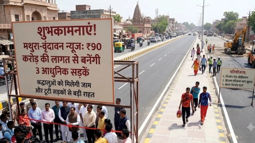 Mathura News: मथुरा-वृंदावन में 90 करोड़ से बनेंगी 3 सड़कें, श्रद्धालुओं को मिलेगी बड़ी राहत Vrindavan Roads
