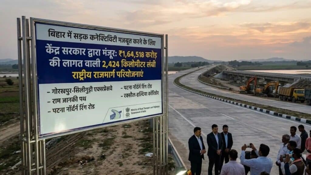 बिहार में सड़कों का बिछेगा जाल! 1.64 लाख करोड़ की 2424 किमी NH परियोजनाओं को मंजूरी, 8 जिलों से गुजरेगा एक्सप्रेसवे bihar road projects