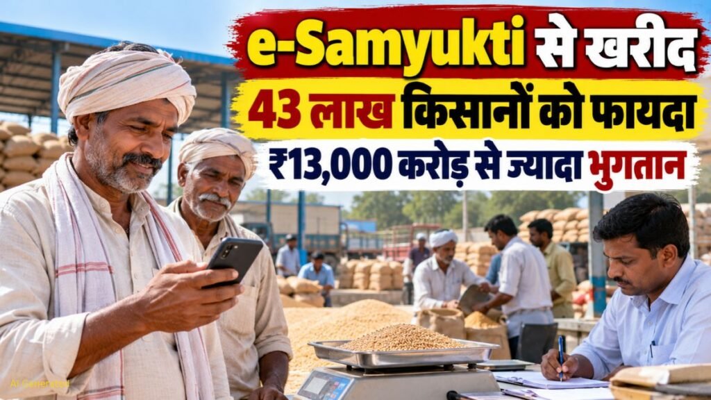 e-Samyukti: 43 लाख किसानों से खरीदी गई उपज, ₹13,000 करोड़ से ज्यादा का भुगतान e-Samyukti